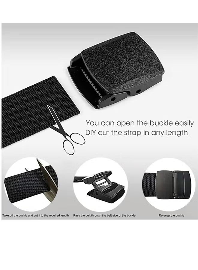 يا إلهي 4 عبوات حزام نايلون تكتيكي للرجال حزام قماشي ، حزام مع مشبك بلاستيكي ، 125 حزام عمل نايلون للخدمة الشاقة. - Image 2