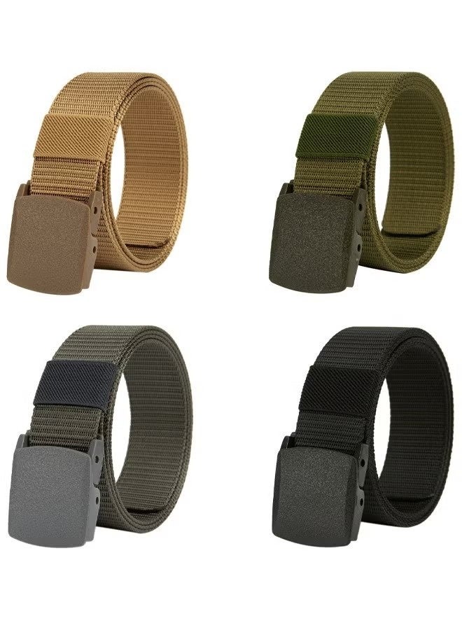 يا إلهي 4 عبوات حزام نايلون تكتيكي للرجال حزام قماشي ، حزام مع مشبك بلاستيكي ، 125 حزام عمل نايلون للخدمة الشاقة. - Image 1