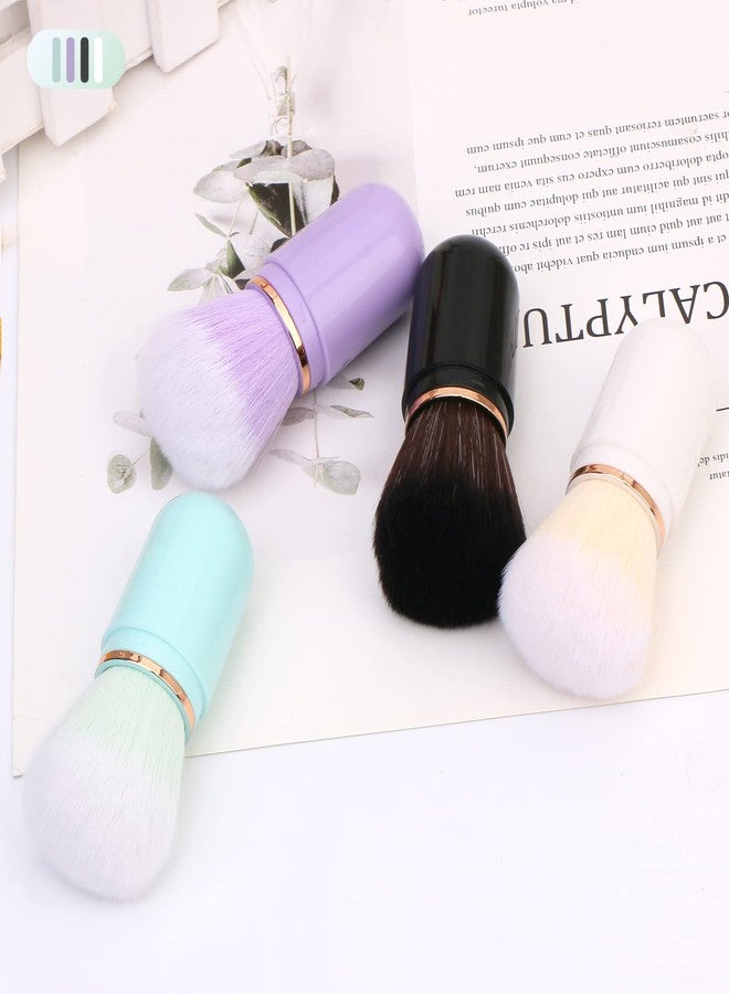 UNIMEIX Retractable Kabuki Brush Travel Makeup Brushes Face Blush Brush Foundation Brush for Liquid Makeup, Powder, Contouring, Cream (Purple) - Image 5
