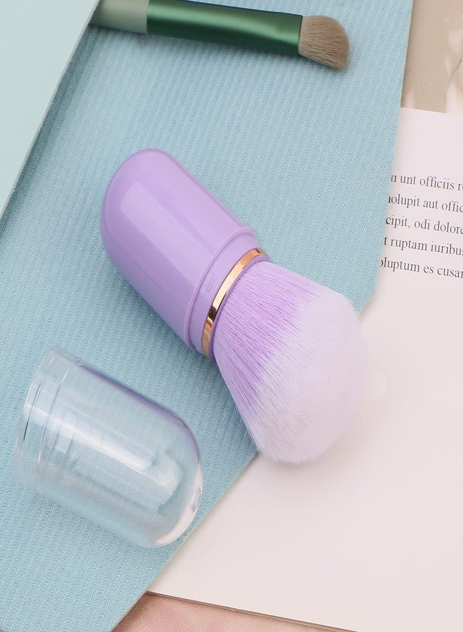 UNIMEIX Retractable Kabuki Brush Travel Makeup Brushes Face Blush Brush Foundation Brush for Liquid Makeup, Powder, Contouring, Cream (Purple) - Image 2
