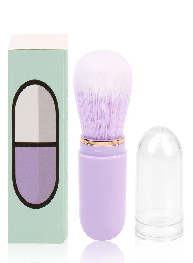 UNIMEIX Retractable Kabuki Brush Travel Makeup Brushes Face Blush Brush Foundation Brush for Liquid Makeup, Powder, Contouring, Cream (Purple) - Image 1