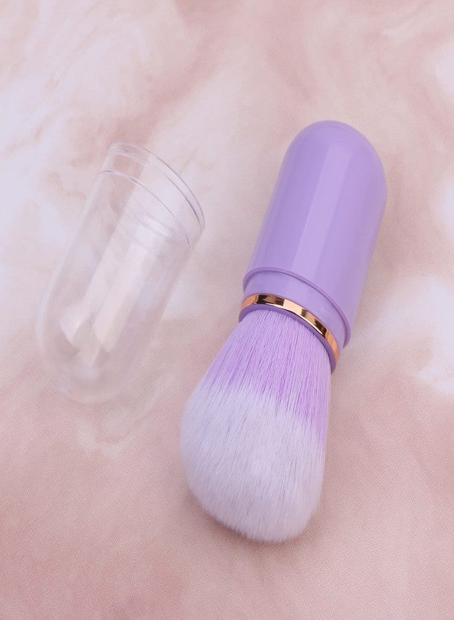 UNIMEIX Retractable Kabuki Brush Travel Makeup Brushes Face Blush Brush Foundation Brush for Liquid Makeup, Powder, Contouring, Cream (Purple) - Image 3
