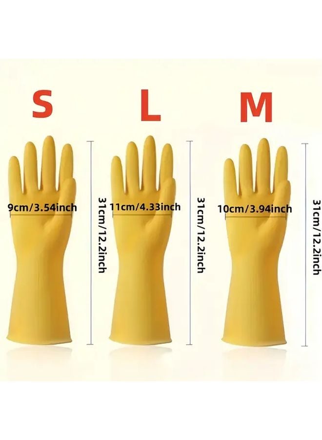 Size S 2 Pairs Thick Elastic Reusable Rubber Household Kitchen Cleaning Gloves - Image 5