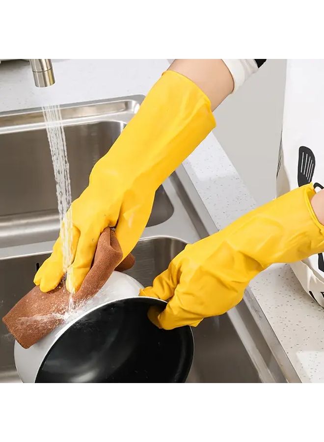 Size S 2 Pairs Thick Elastic Reusable Rubber Household Kitchen Cleaning Gloves - Image 2