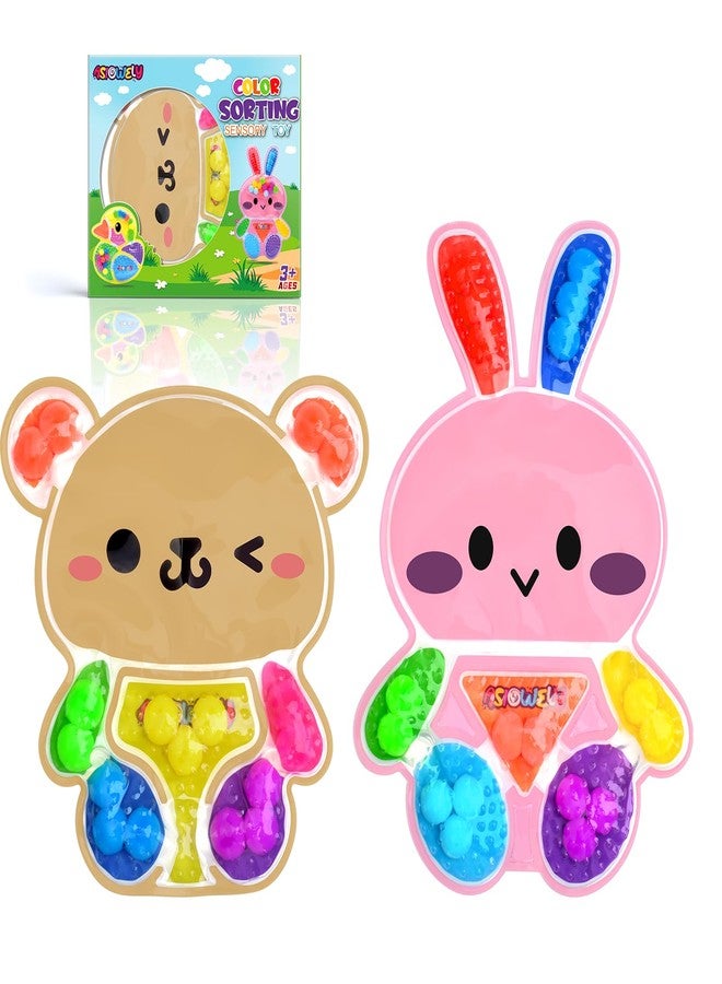 ASIOWELY 2Pcs Color Sorting Sensory Toys for Kids with Autism Toddler Toys for Airplane Travel Road Trip Preschool Montessori Toys Fine Motor Skills A Easter Basket Stuffers Gifts for Kids Boys Girls - Image 1