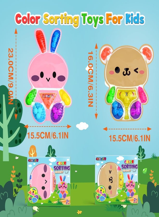 ASIOWELY 2Pcs Color Sorting Sensory Toys for Kids with Autism Toddler Toys for Airplane Travel Road Trip Preschool Montessori Toys Fine Motor Skills A Easter Basket Stuffers Gifts for Kids Boys Girls - Image 2