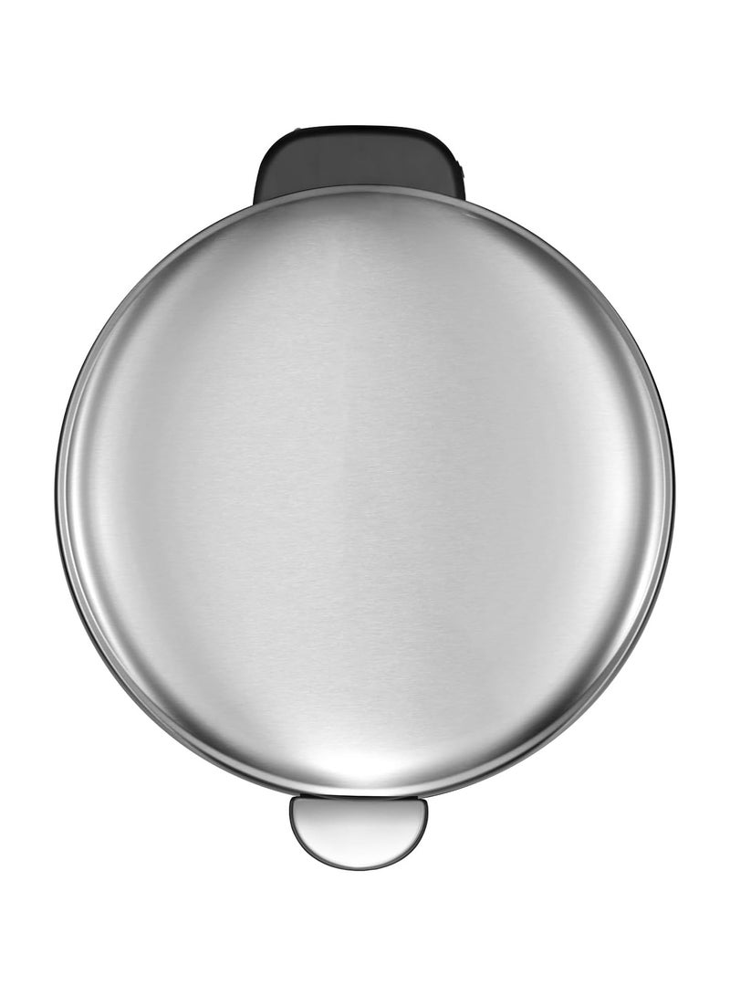 EKO 5L Pedal Bin Serene - Silver | Compact Round Step Bin with Soft-Close Lid | Fingerprint-Resistant Finish | Removable Inner Liner | Bag Stabilizer - Image 4