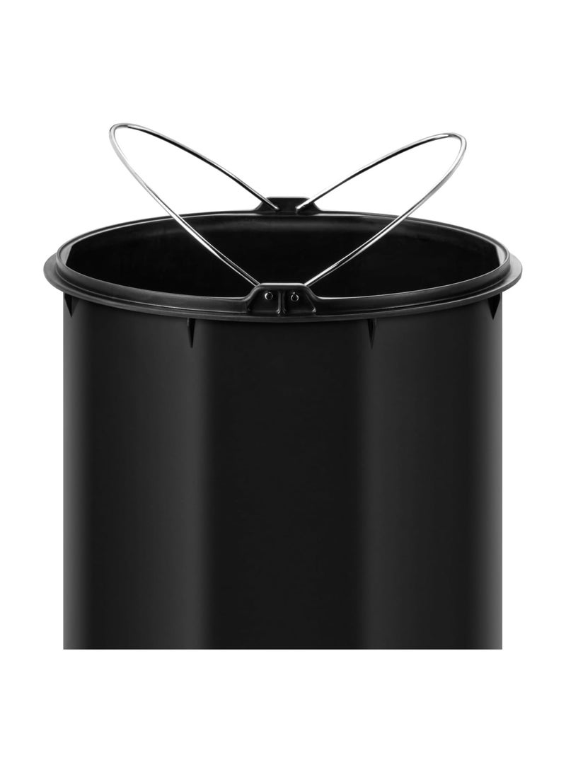 EKO 5L Pedal Bin Serene - Silver | Compact Round Step Bin with Soft-Close Lid | Fingerprint-Resistant Finish | Removable Inner Liner | Bag Stabilizer - Image 5