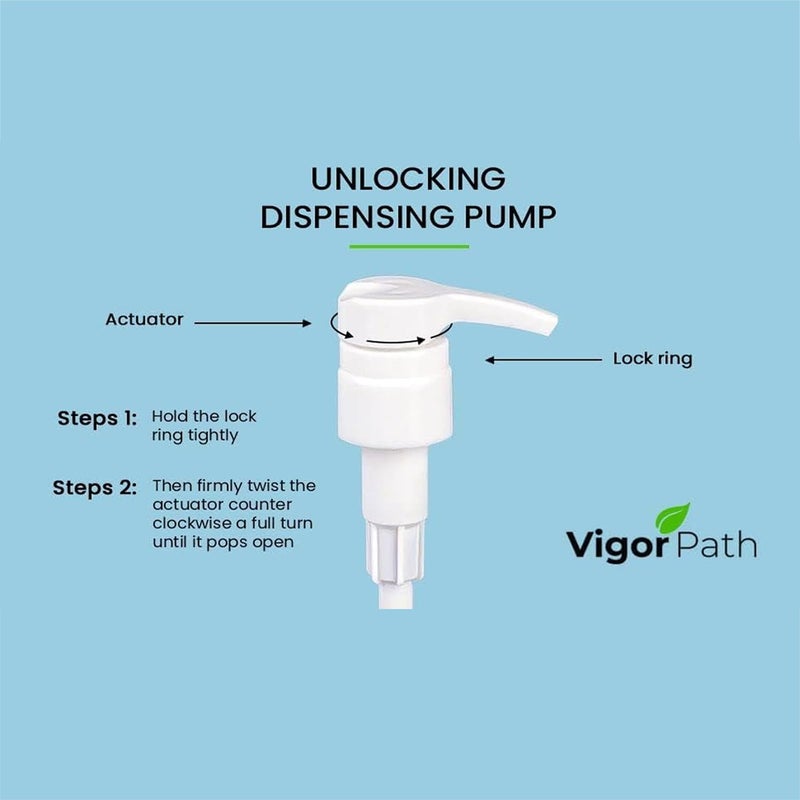 vigor path Universal Shampoo/Conditioner Dispenser Pump for Bottles, Leak Proof, Pump Top Fits 1 L/33.8 oz Bottles, 28/410 Neck Size, (Variety Pack of 2) - Image 5