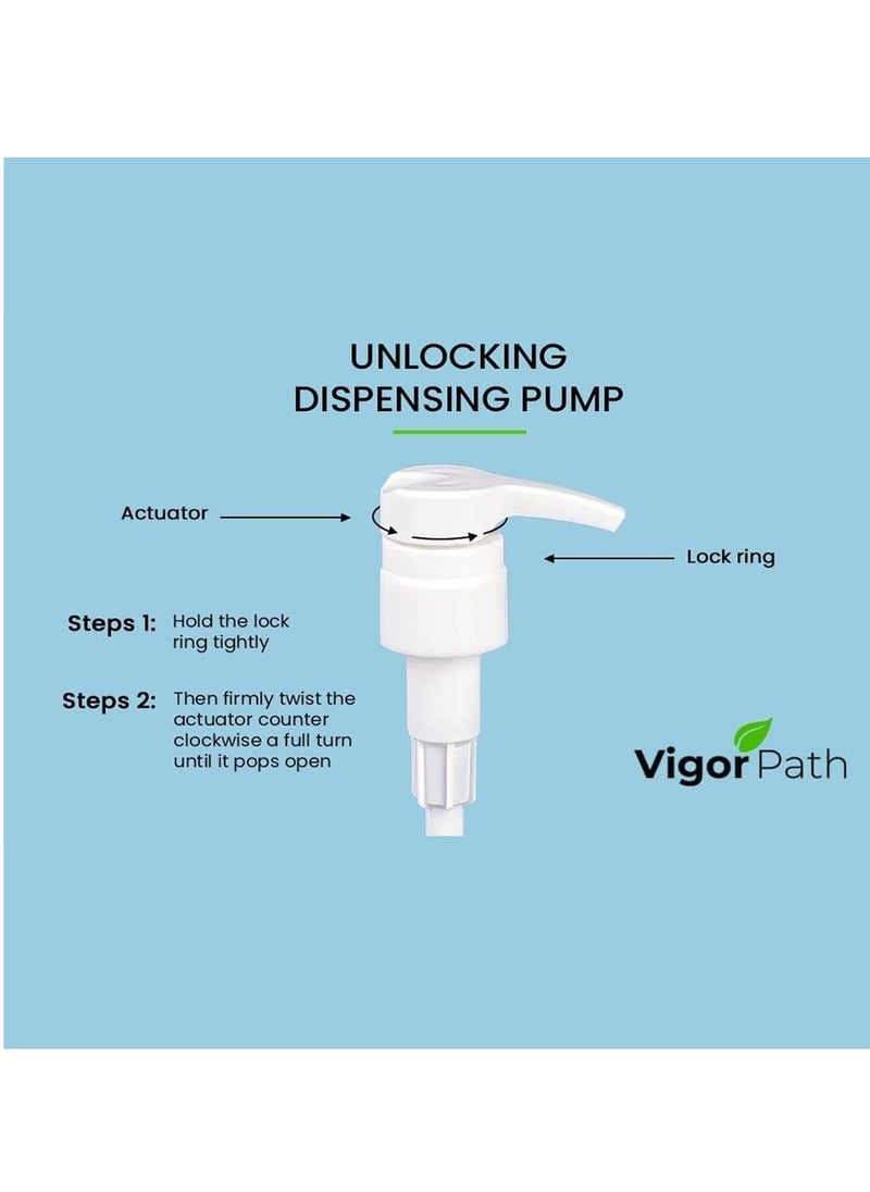 vigor path - Universal Shampoo/Conditioner Dispenser Pump for Bottles, Leak Proof, Pump Top Fits 1 L/33.8 oz Bottles, 28/410 Neck Size, Variety Pack of 2 (Includes Black and White Pumps) - Image 1