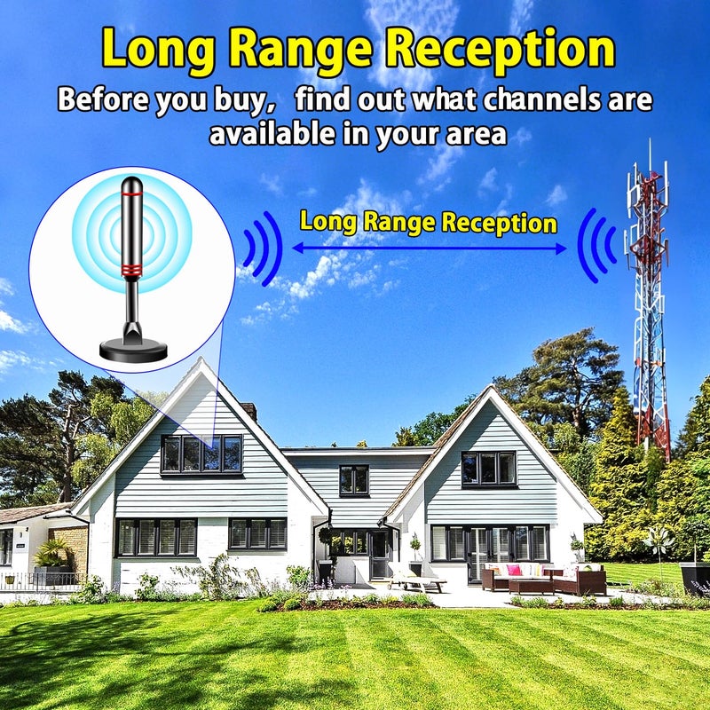 ApexWaveTV Digital TV Antenna for Smart TV Indoorï¼Œ2026 HD Antenna with Strong Magnetic Base, 360Â°&Long Range Reception HDTV Antennas for Local Channels, Easy Installation Antennas for TVs Without Cable (5.5 in) - Image 4