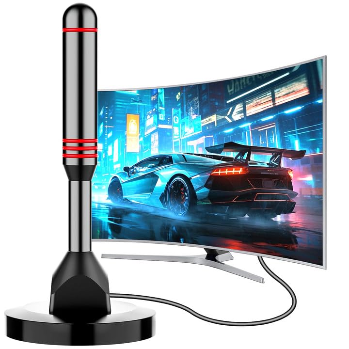 ApexWaveTV Digital TV Antenna for Smart TV Indoorï¼Œ2026 HD Antenna with Strong Magnetic Base, 360Â°&Long Range Reception HDTV Antennas for Local Channels, Easy Installation Antennas for TVs Without Cable (5.5 in) - Image 1