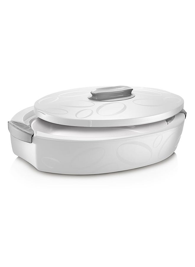 Tuttocaldo Oval Insulated Server with Ceramic Baking Dish, White - 4L