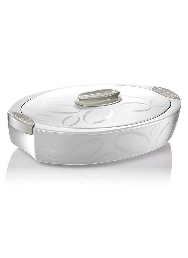Tuttocaldo Oval Insulated Server with Ceramic Baking Dish, White - 4L