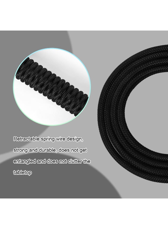 Attack Shark C03 Coiled Cable (Type-C, Gold-Plated Aviator) Black - Image 3