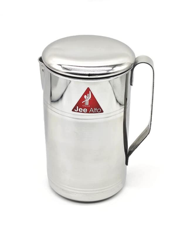 JEE ALTO Designer Stainless Steel Water Jug Pitcher with Lid for Storage Water and JuiceMirror FinishStrong and Sturdy Size 6 1600 ml - Image 2
