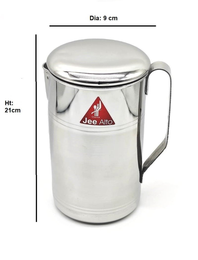 JEE ALTO Designer Stainless Steel Water Jug Pitcher with Lid for Storage Water and JuiceMirror FinishStrong and Sturdy Size 6 1600 ml - Image 3