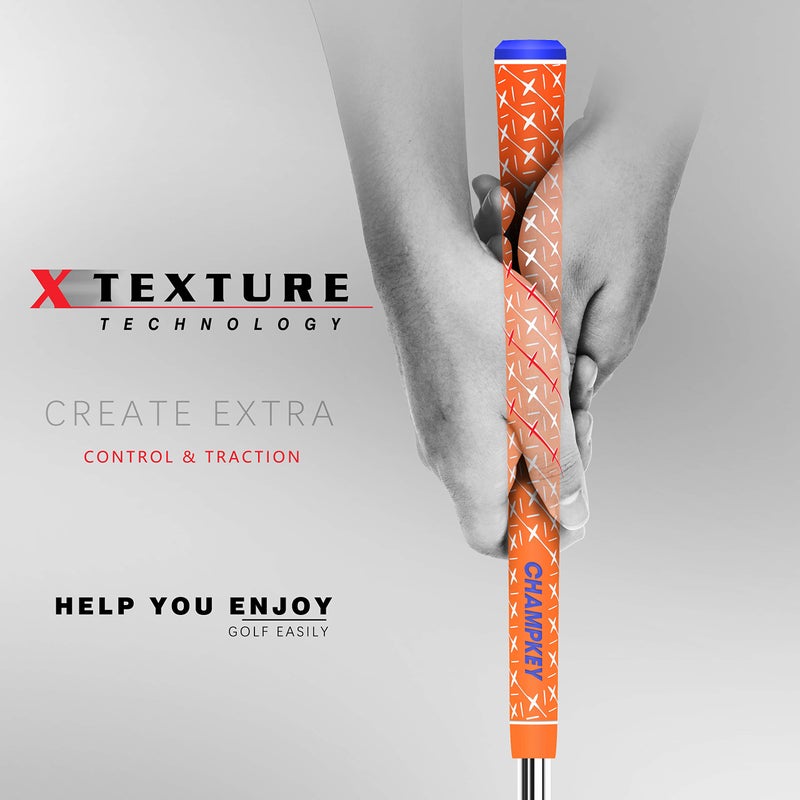 Champkey Rubber Golf Grips Set - 13 Grips (5 Oz Solvent, Hook Blade, 15 Tapes & Vise Clamp) - Choose Between Orange Repair Kits & Midsize or 15 Tapes - Image 3