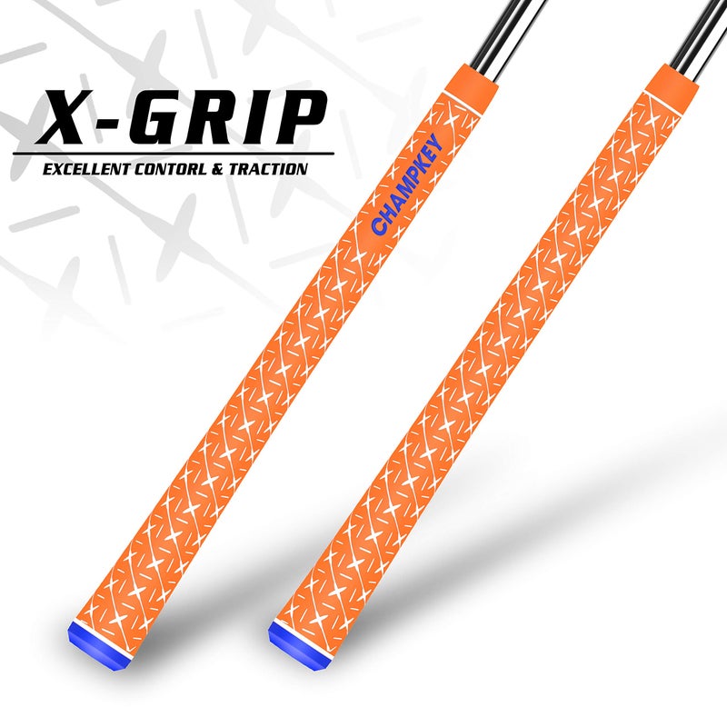 Champkey Rubber Golf Grips Set - 13 Grips (5 Oz Solvent, Hook Blade, 15 Tapes & Vise Clamp) - Choose Between Orange Repair Kits & Midsize or 15 Tapes - Image 2