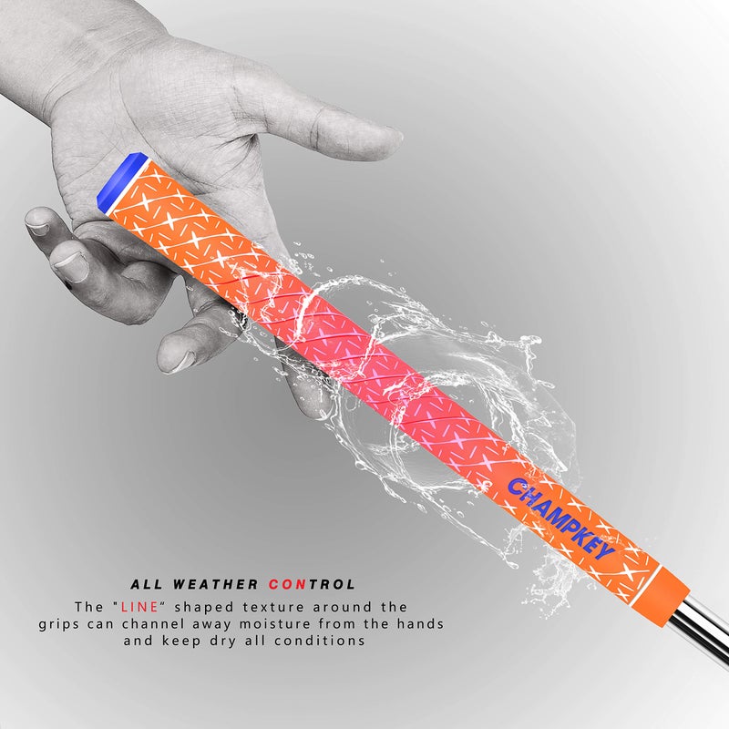 Champkey Rubber Golf Grips Set - 13 Grips (5 Oz Solvent, Hook Blade, 15 Tapes & Vise Clamp) - Choose Between Orange Repair Kits & Midsize or 15 Tapes - Image 4