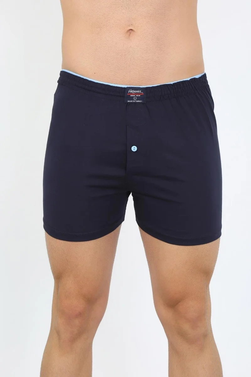 اكبينيز Men's Combed Cotton Boxer Navy Blue 40091
