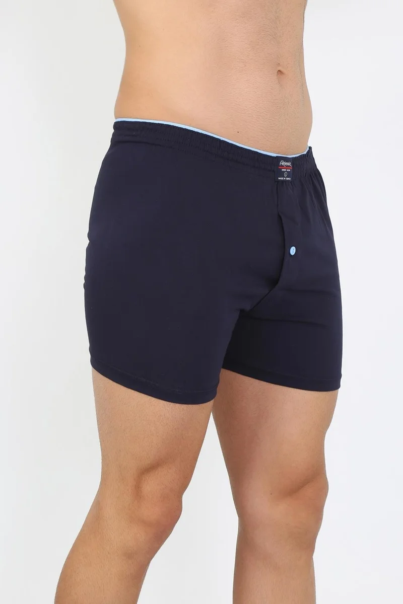 اكبينيز Men's Combed Cotton Boxer Navy Blue 40091