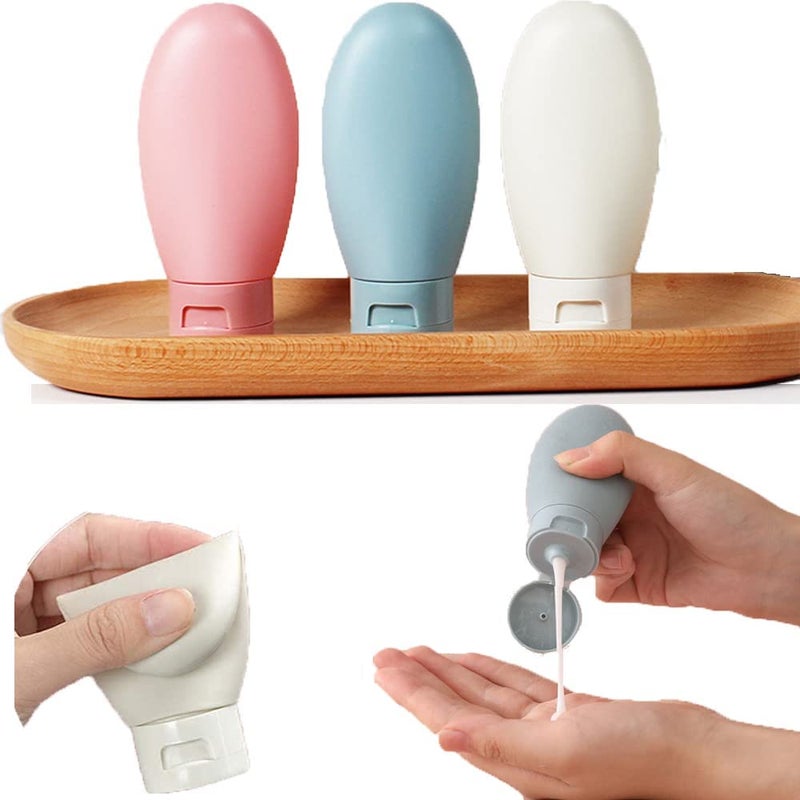 Bvienex Polyethylene,SiliconeÂ™,Refiilable Travel Essentials 60 ML Bottel,Silicon Squeeze Bottles Container,Double Layer Soap Dispenser For Kitchen,Liquid Dispenser Pump with Sponge Holder,(Multicolor) - Image 3