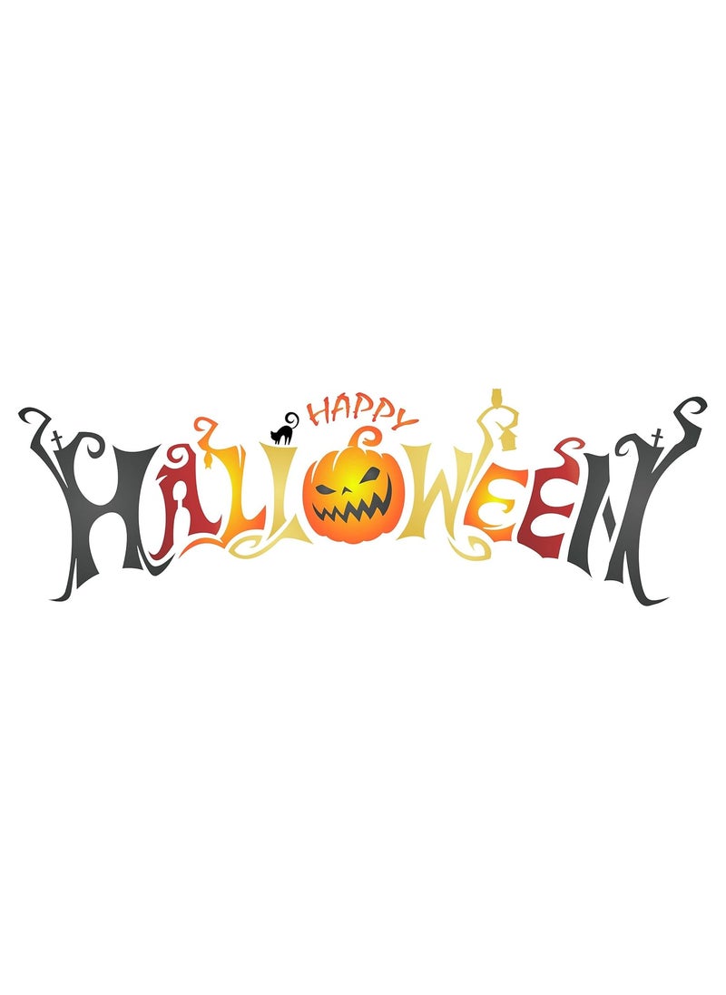 Usnyabni - Stencils for Walls: Happy Halloween Stencil, 14 x 4.5 inch (M) - Scary Halloween Yard Sign Stencils for Painting Template - Image 1