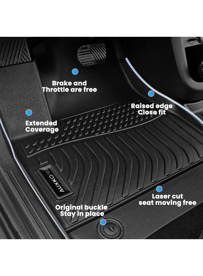 AUXKO All Weather Floor Mat & Cargo Mat Fit for Jeep Compass 2017-2025 TPE Rubber Liners Compass Accessories All Season Guard Odorless Anti-Slip Liner Black - Image 5