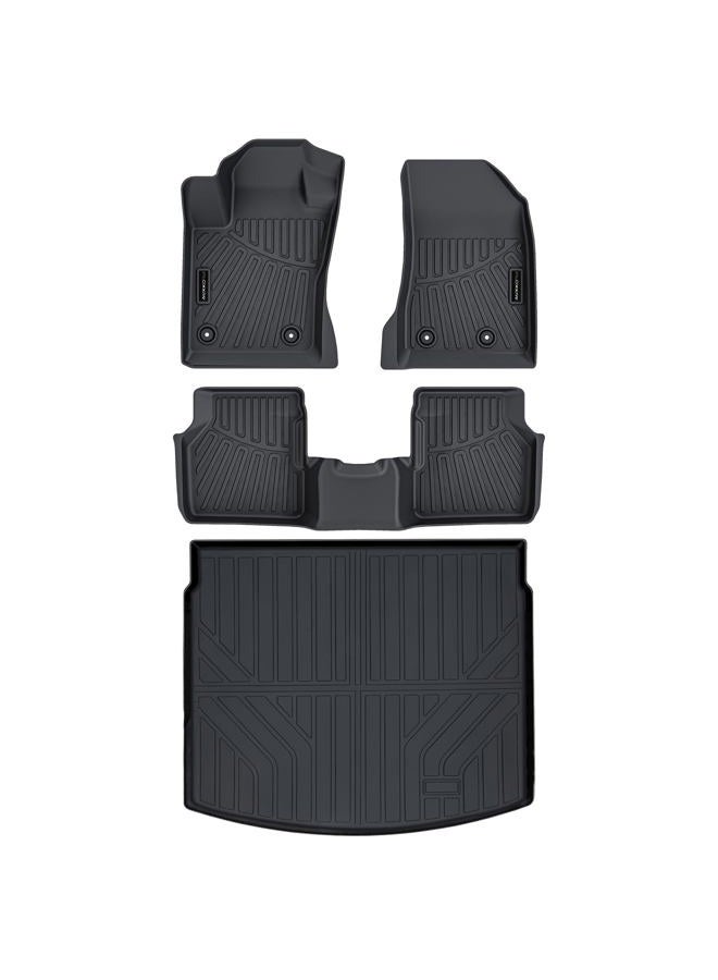 AUXKO All Weather Floor Mat & Cargo Mat Fit for Jeep Compass 2017-2025 TPE Rubber Liners Compass Accessories All Season Guard Odorless Anti-Slip Liner Black - Image 2