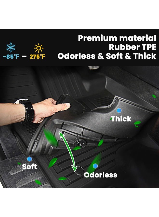 AUXKO All Weather Floor Mat & Cargo Mat Fit for Jeep Compass 2017-2025 TPE Rubber Liners Compass Accessories All Season Guard Odorless Anti-Slip Liner Black - Image 3