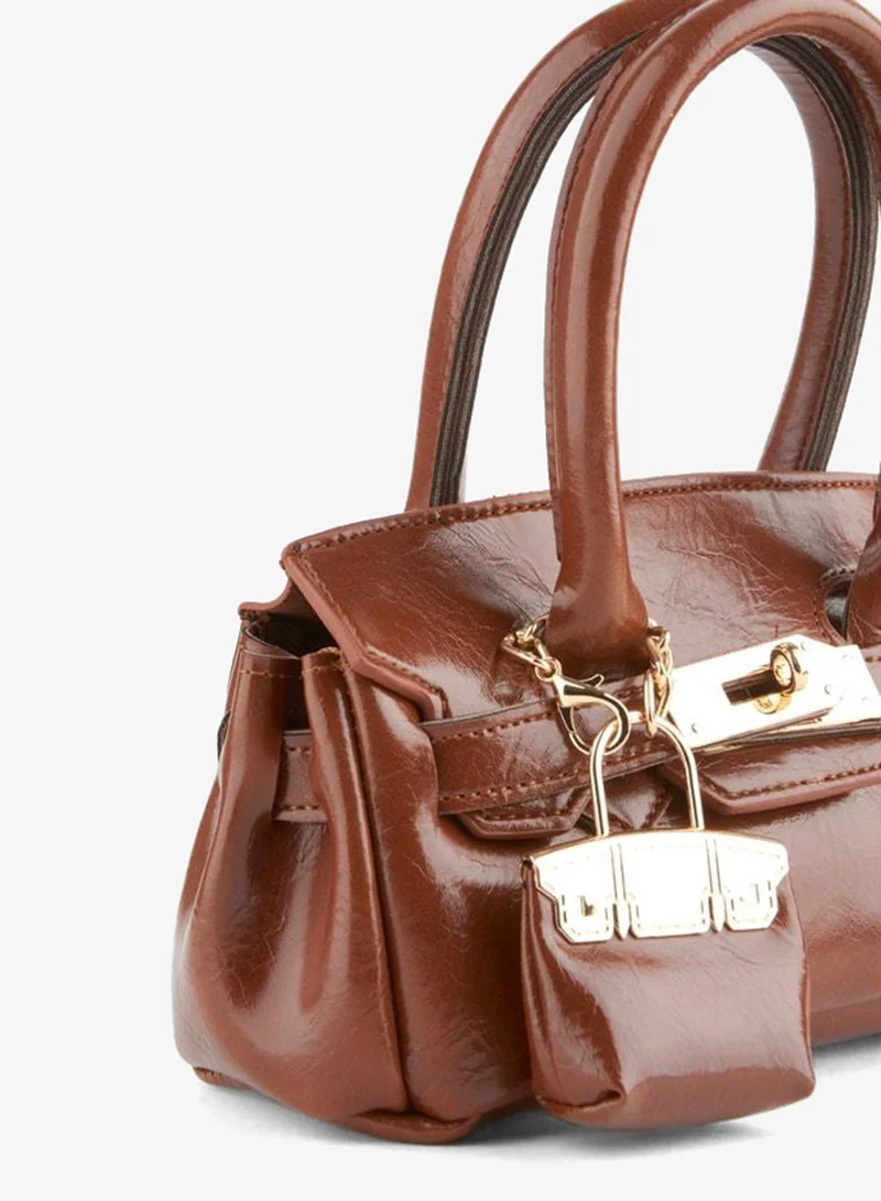 Women's Box Charm Gift Design Twist-Lock Hand, Arm, and Shoulder Bag.