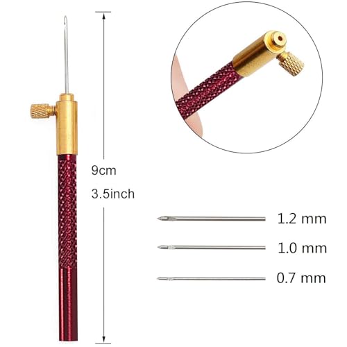 Haomian Tambour Hook with 3 Needles, Beginner's Embroidery Kit with Scissors, Embroidery Beading Tools for DIY Sewing - Image 2