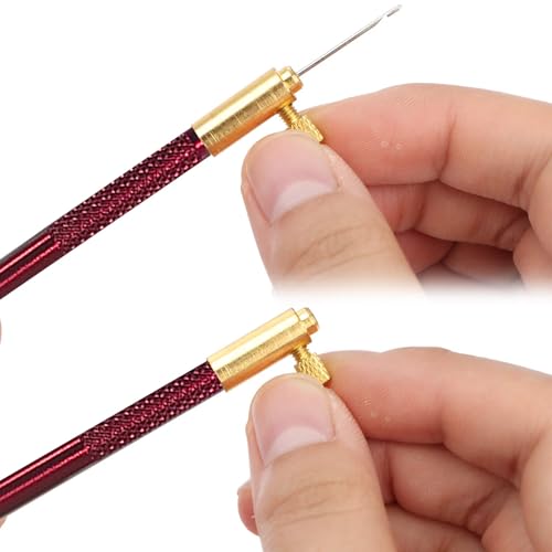 Haomian Tambour Hook with 3 Needles, Beginner's Embroidery Kit with Scissors, Embroidery Beading Tools for DIY Sewing - Image 3