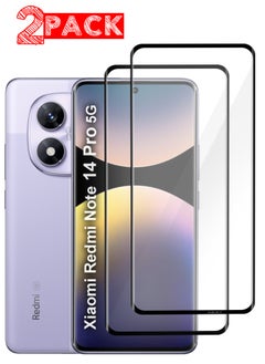 CATANES 2Pack Curved Screen Protector Compatible With Xiaomi Redmi Note 14 Pro 5G Tempered Glass, Protective Film Easy Installation Bubble Free  - Image 1