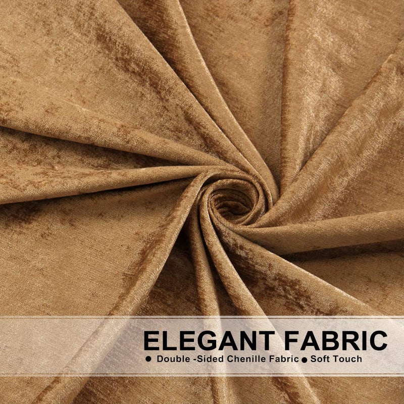 ELKCA Bronze Chenille Curtains Valance for Living Room Luxury European Style Waterfall Valance for Bedroom Rod Pocket(W89inch  1 Piece) - Image 4