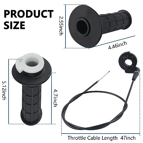 wedfish Throttle Cable Kit78 22mm Bike Throttle Assembly with Twist Throttle 47 Throttle CablesUniversal Motorcycle Handlebar Grips Compatible with 79cc795cc80cc97cc Pit Bike Dirtbike - Image 3