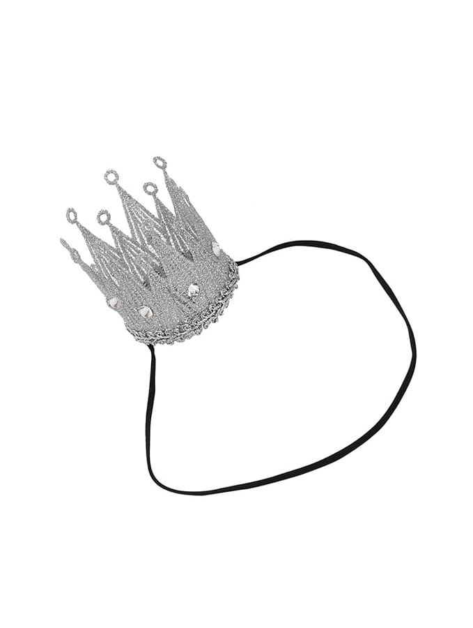 Silver Tiara Headband And Crown Set For Baby Boy Girl Shower Photo Prop - Image 1
