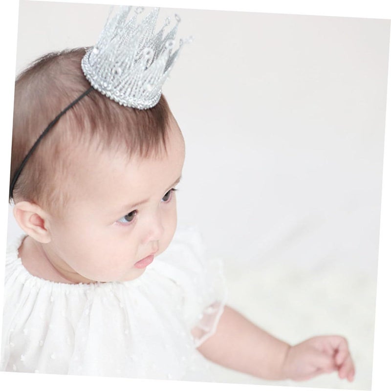 Silver Tiara Headband And Crown Set For Baby Boy Girl Shower Photo Prop - Image 5