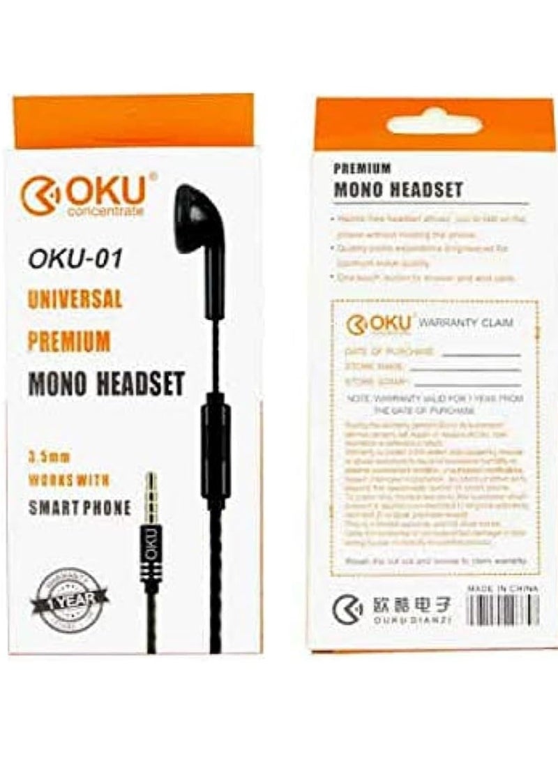 OKU Concentrate OKU Earbud Headphones In-Ear Earphones OKU-01 Black - Image 1