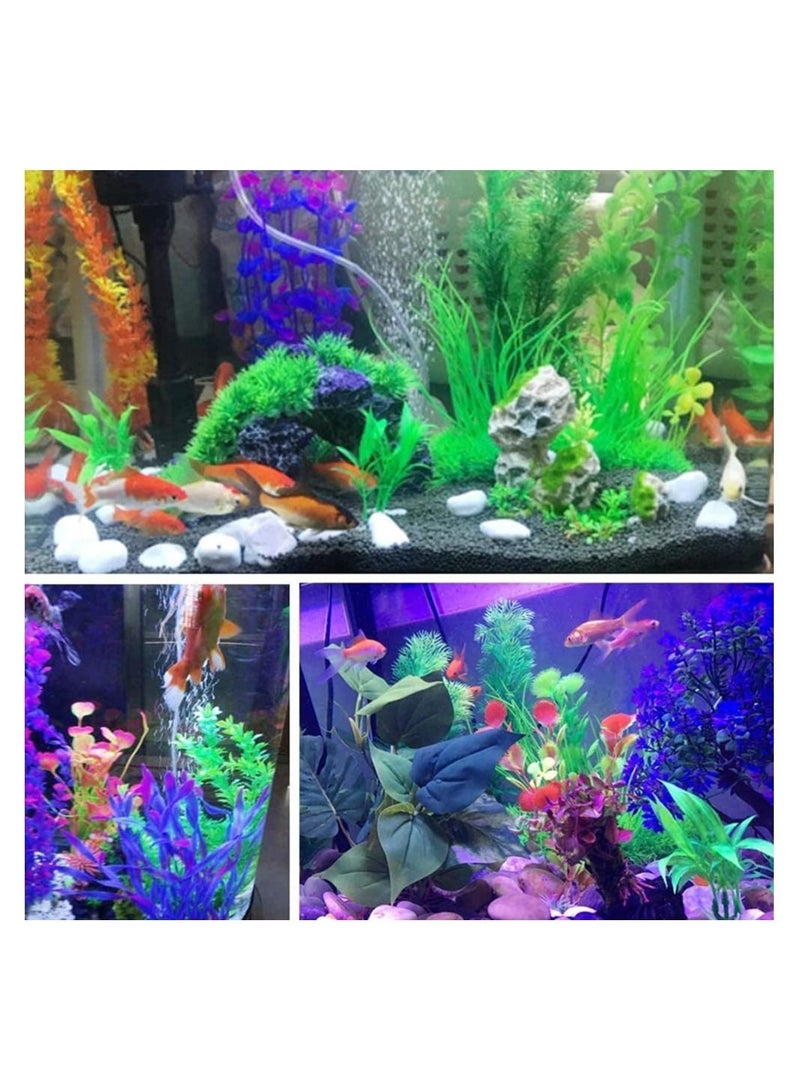 9 pcs Artificial Aquarium Plants Plastic Water Plants for Home and Office Fish Tank Accessories(Multiple Color) - Image 1