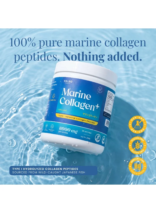 VALEO Marine Collagen Japanese Collagen Peptides Unflavored 208 Gm, 8 G Per Serving