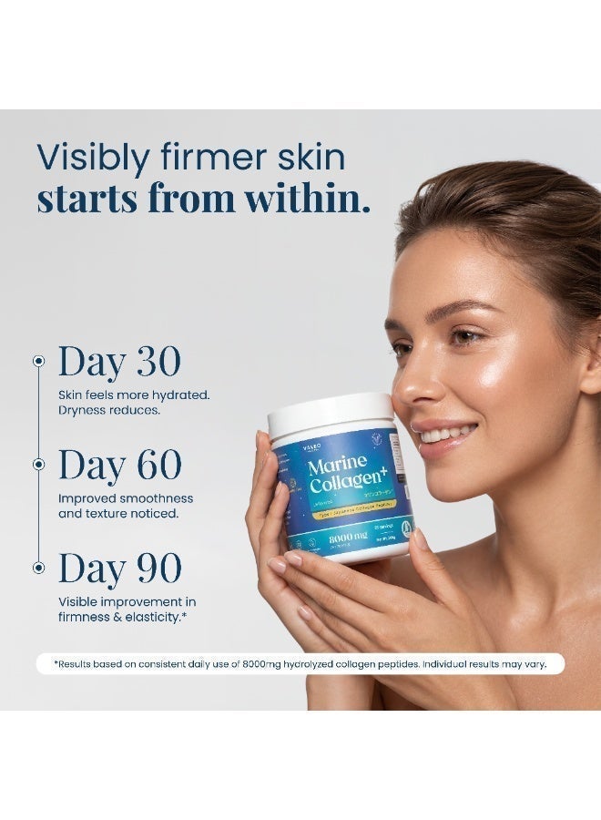 VALEO Marine Collagen Japanese Collagen Peptides Unflavored 208 Gm, 8 G Per Serving - Image 3