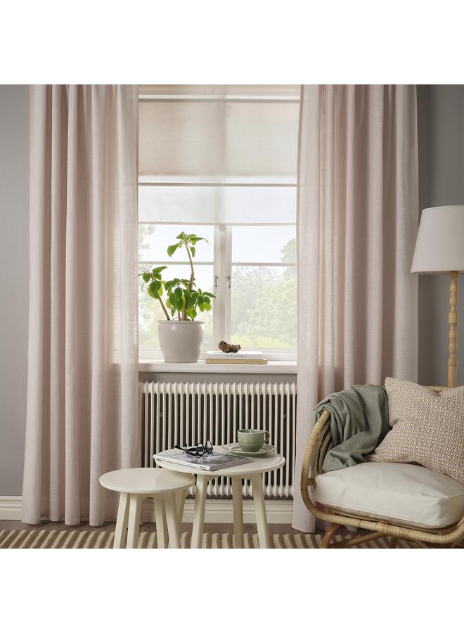 erorex Sheer Curtains, 1 Pair, With Heading Tape/Pink, 145X300 Cm - Image 5