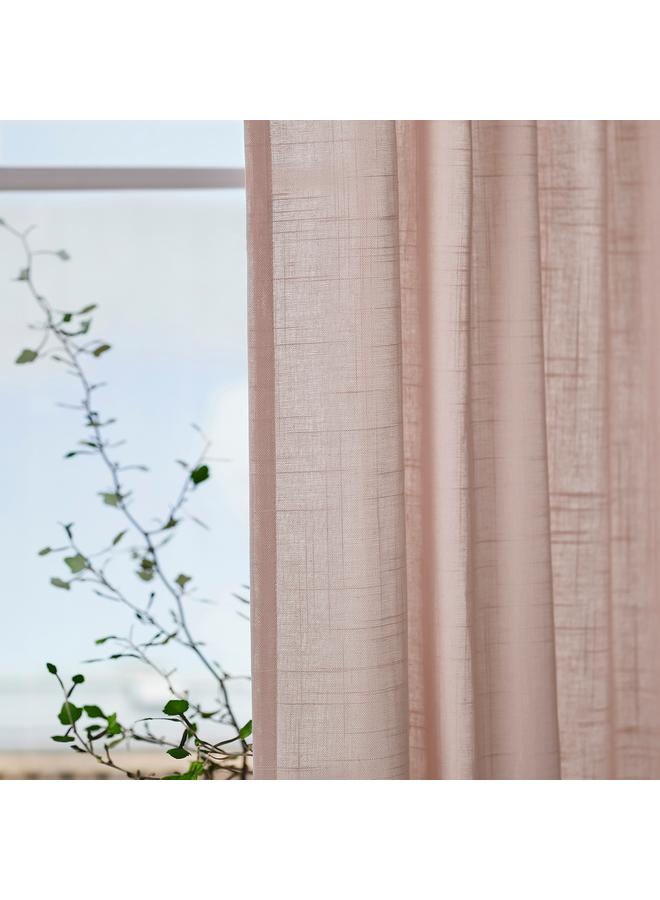 erorex Sheer Curtains, 1 Pair, With Heading Tape/Pink, 145X300 Cm - Image 2