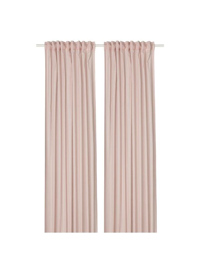 erorex Sheer Curtains, 1 Pair, With Heading Tape/Pink, 145X300 Cm - Image 1