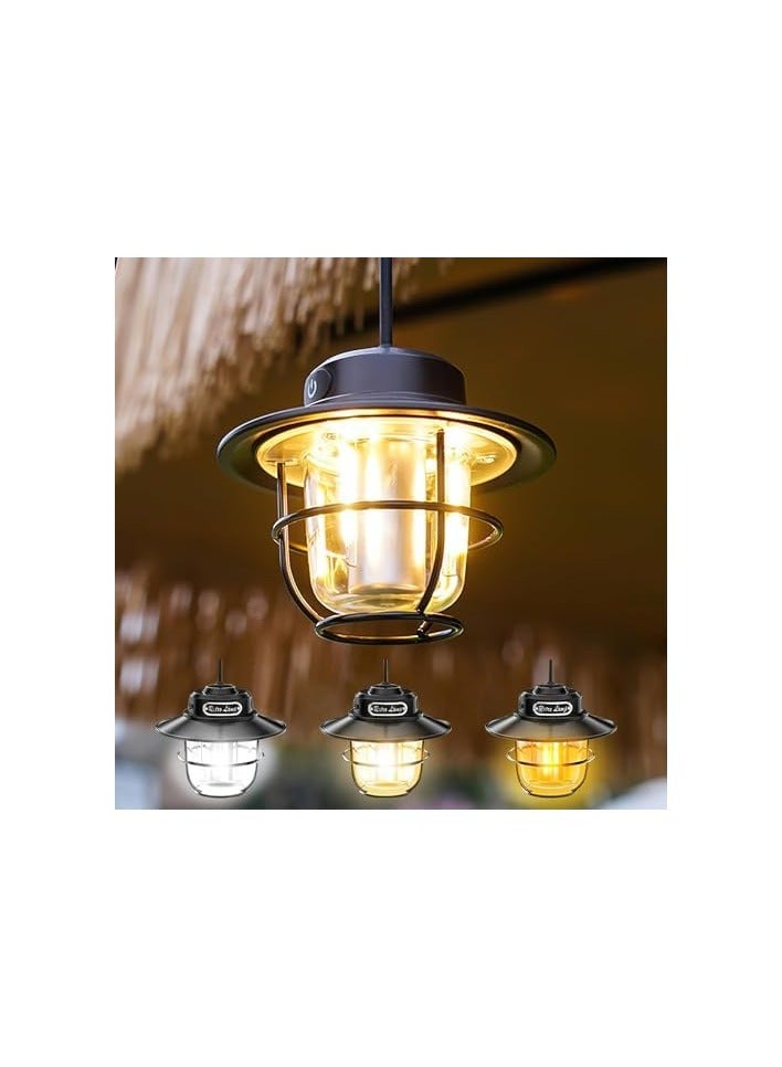 erorex Camping Lantern Hanging Rope Outdoor Type-C Rechargeable Portable Pendant Light with 4 Modes Adjustable Retro Electric Light, Suitable for Outdoor Camping, Hiking, Emergency, and Fishing  - Image 1