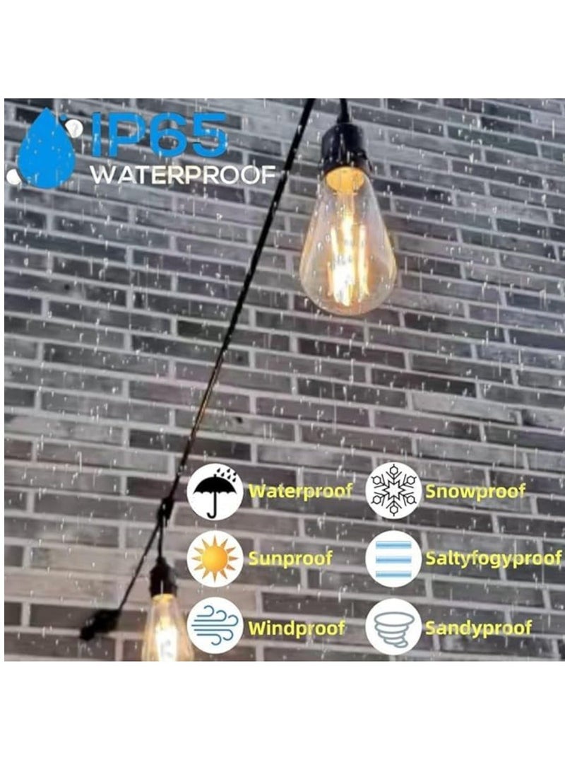 Yuwell Outdoor Waterproof IP65 Led String Lights E27 Holder 20 Meter Bulb Holder Wire With 40 Bulbs 4W ST64 Clear With EU Plug Solar Bulb Holder For Ramadan Decoration Lights And Outdoor Decoration Light Hanging Light String Wire Ramadan Light For Commercial Patio Garden & Porch Yard - Image 3