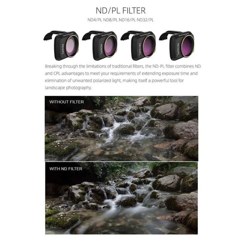 GetZget Sunnylife Filter Combo for DJI Mavic Mini/Mini 2/ Mini SE Accessories ND Filters Set ND4PL+ND8PL+ND16PL+ND32PL (4 in 1 Set(NDPL)) - Image 2