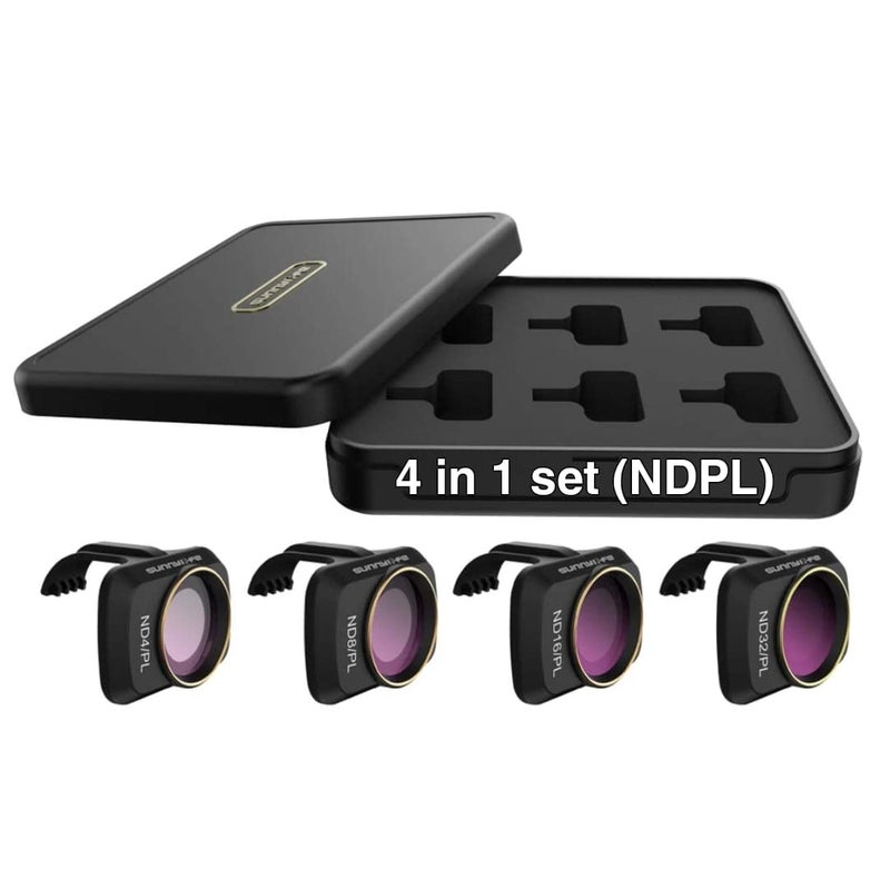 GetZget Sunnylife Filter Combo for DJI Mavic Mini/Mini 2/ Mini SE Accessories ND Filters Set ND4PL+ND8PL+ND16PL+ND32PL (4 in 1 Set(NDPL)) - Image 1